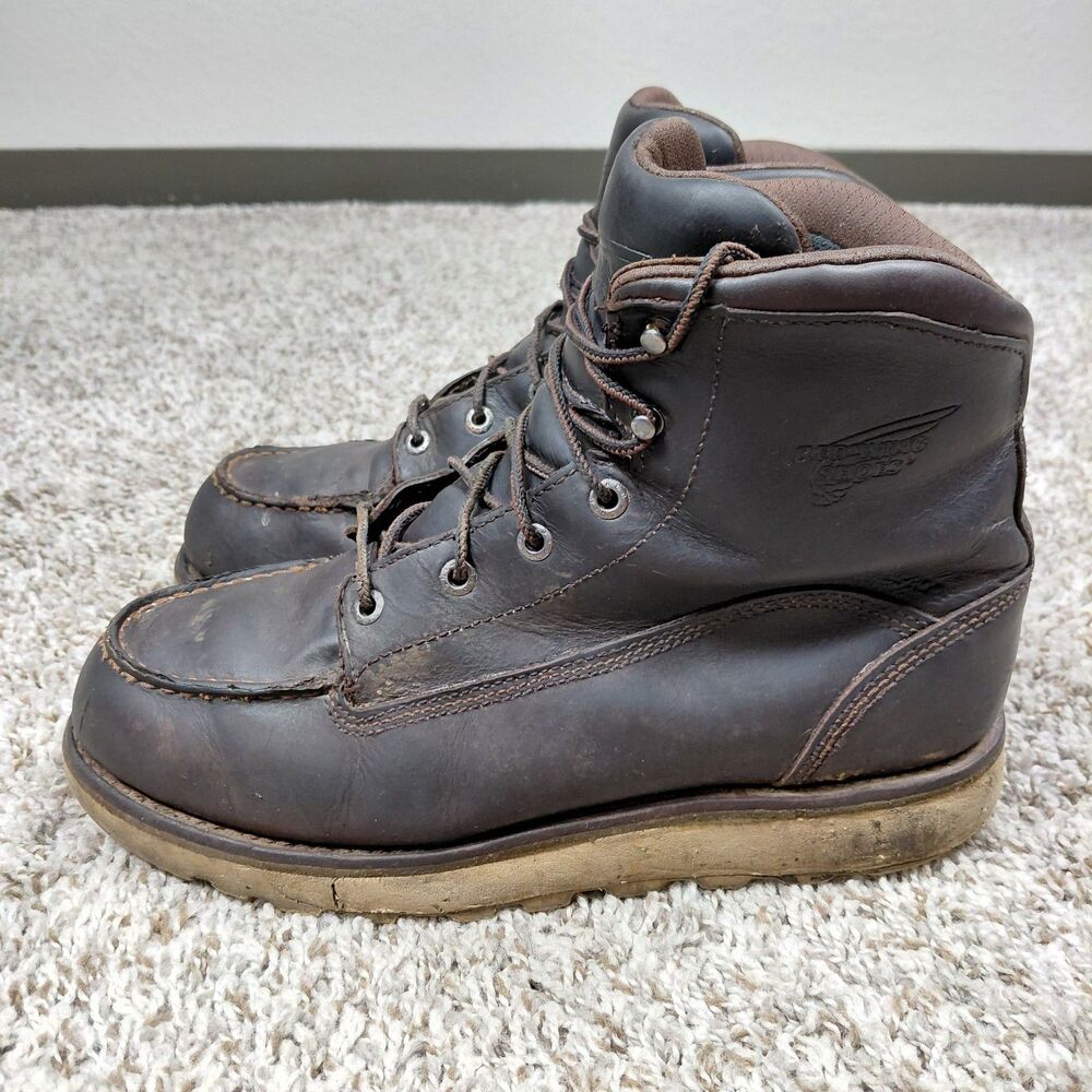Red Wing Boots Traction Tred Lite 1222 Men's 8.5 D Brown Leather Work Waterproof